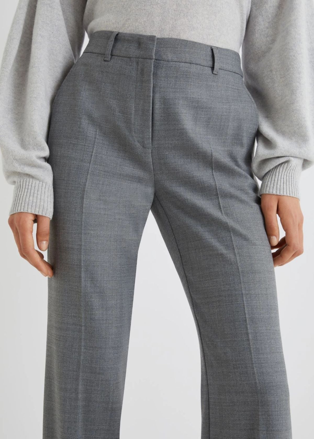 MARELLA Crisma Flared Stretch Wool Blend Pant - Melange Grey