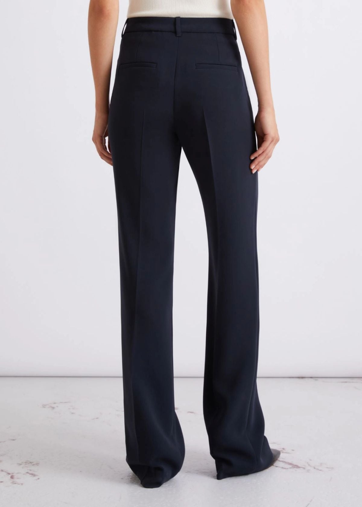 MARELLA Slightly Flared Cady Pant - Navy