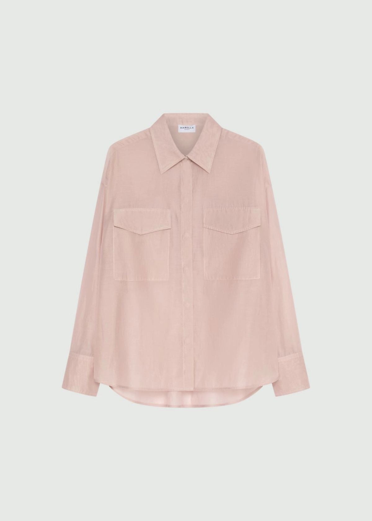MARELLA Cotton Silk Organza Voile Top - Powder