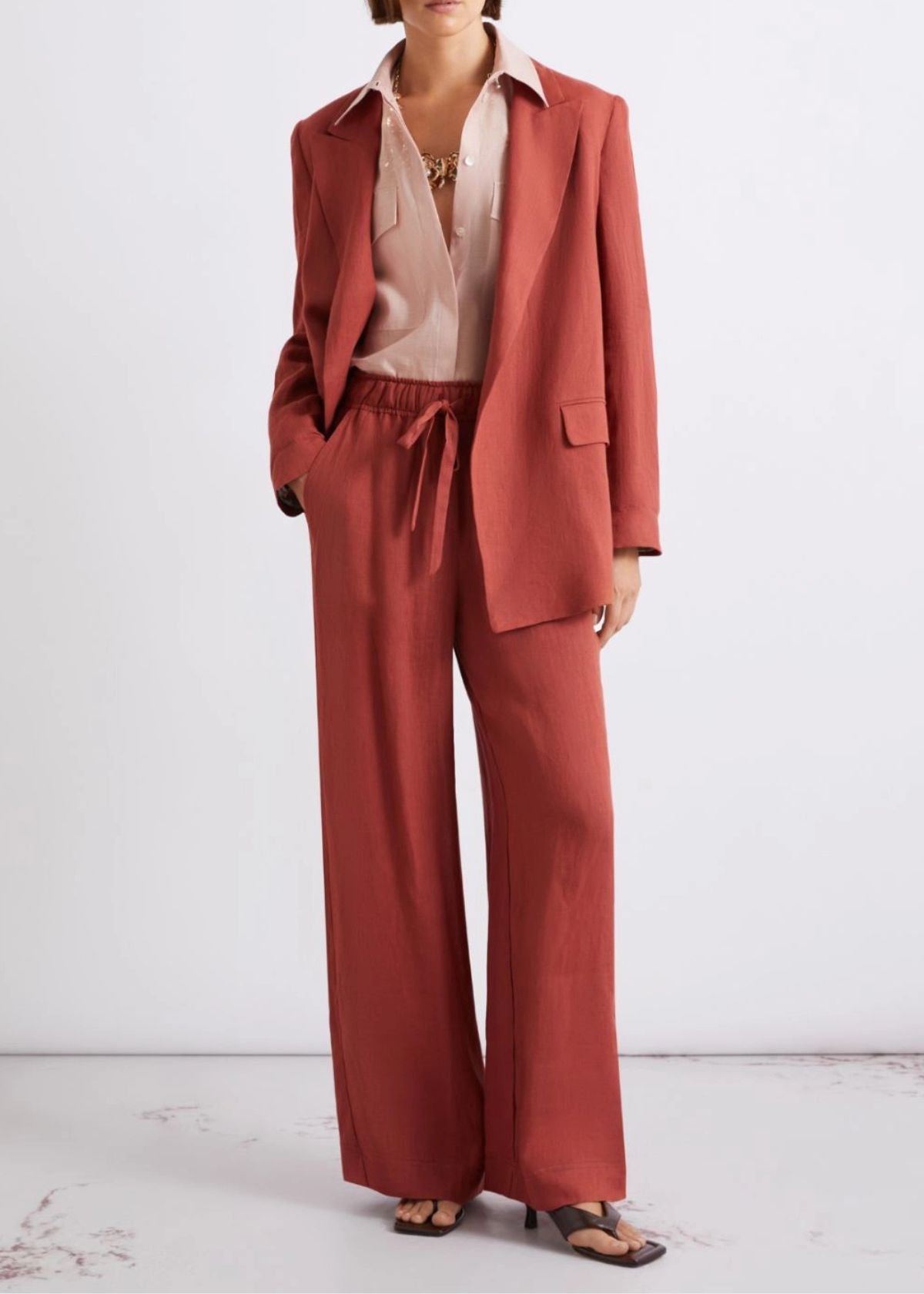 MARELLA Cotton Silk Organza Voile Top - Powder