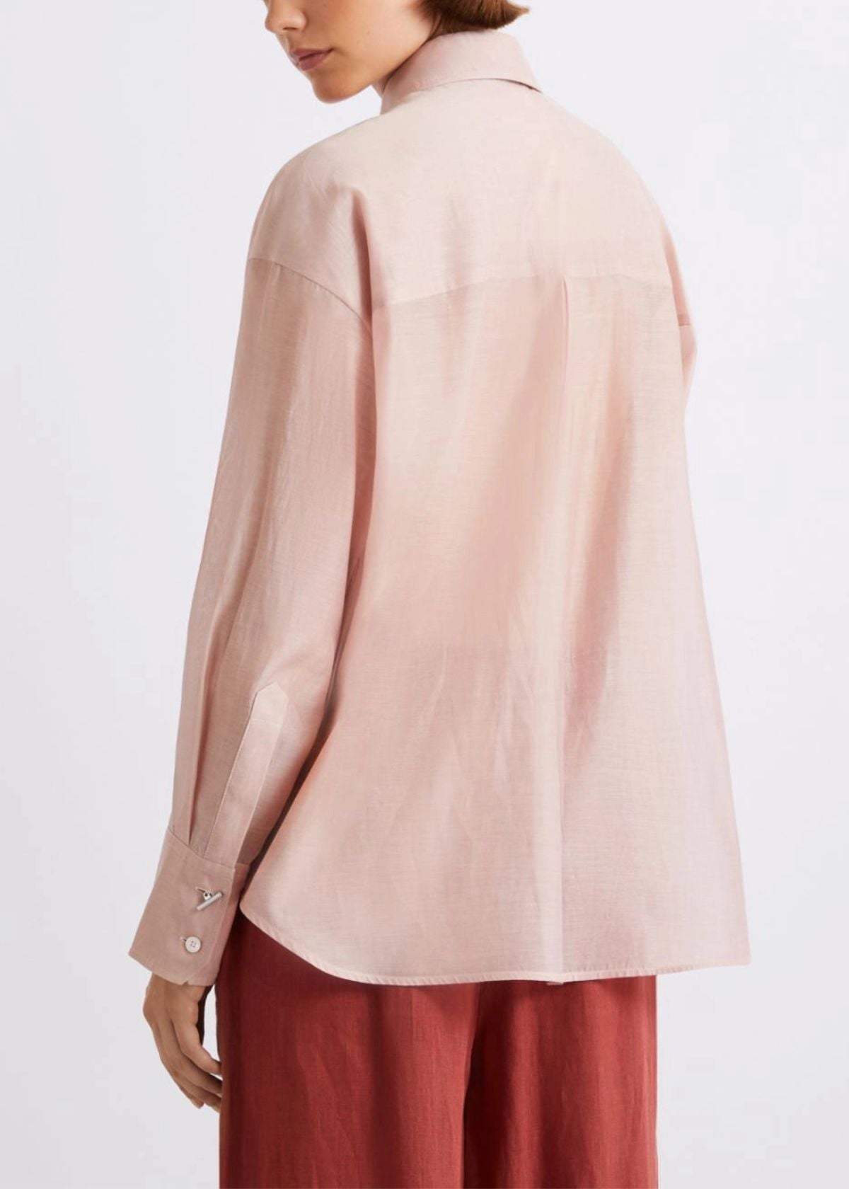 MARELLA Cotton Silk Organza Voile Top - Powder