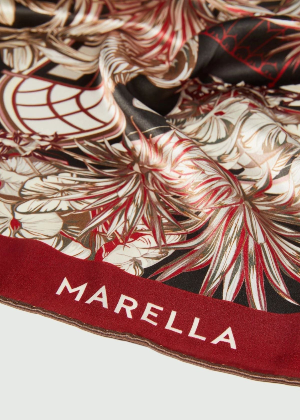 MARELLA Sveglia Silk Satin Scarf - Tobacco