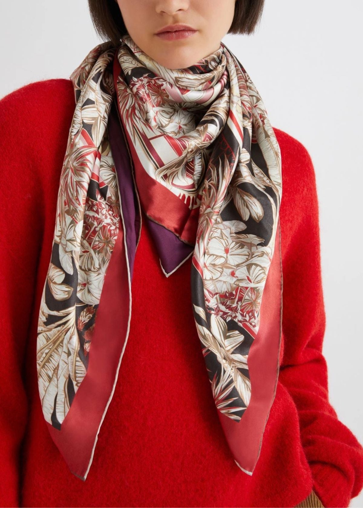 MARELLA Sveglia Silk Satin Scarf - Tobacco