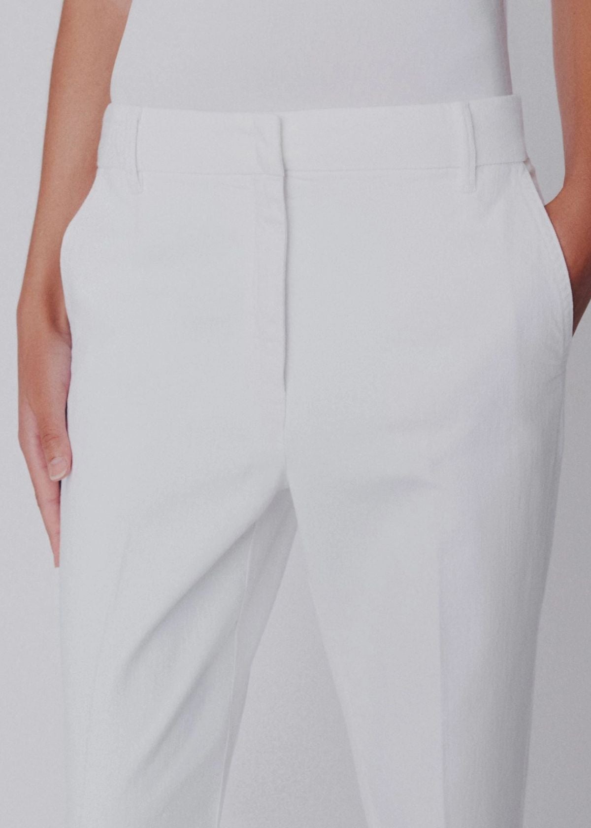 MARELLA Flared Stretch Cotton Pant - White