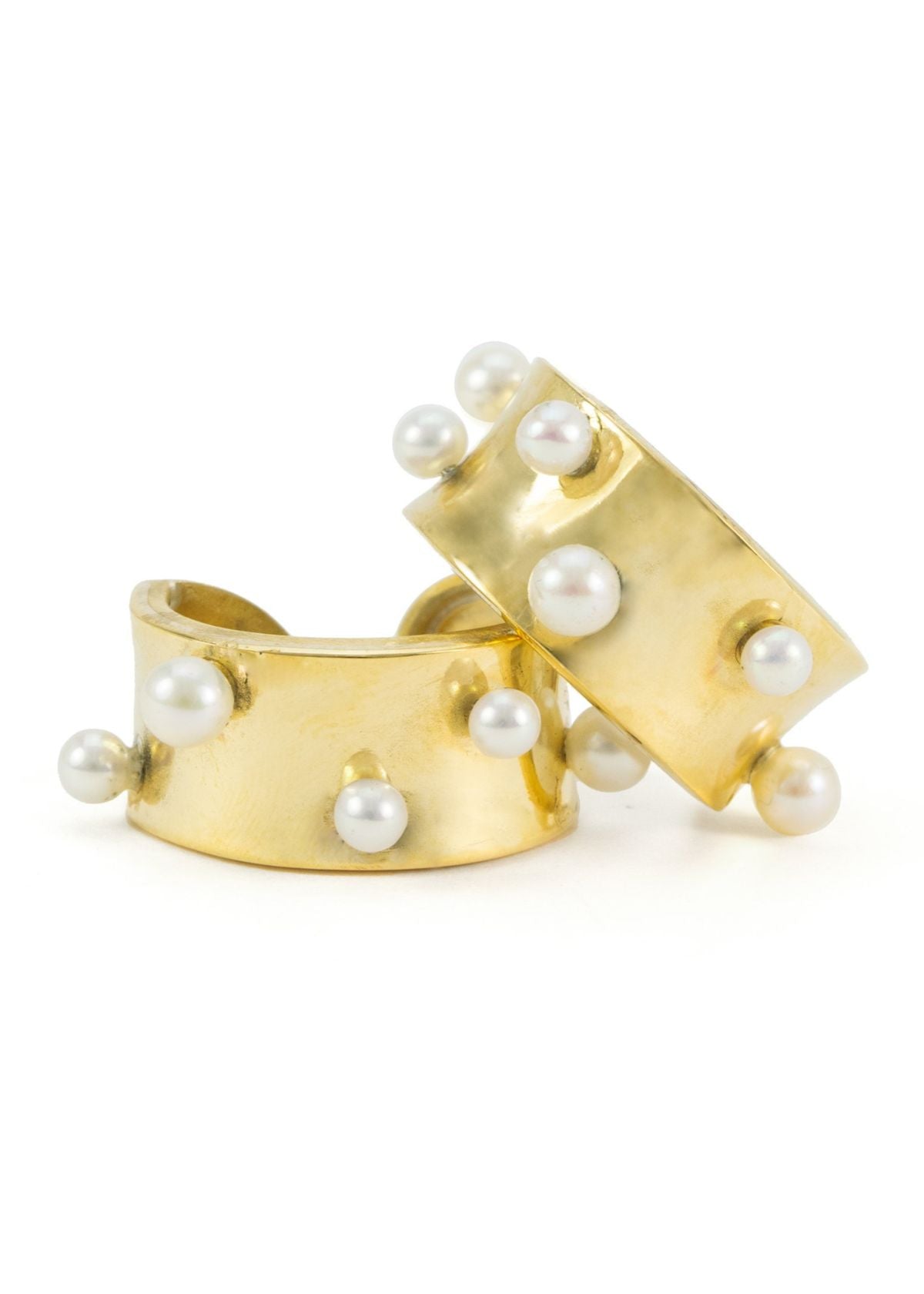 MARGARET ELLIS Pearl Joan Hoop Earring - Bronze