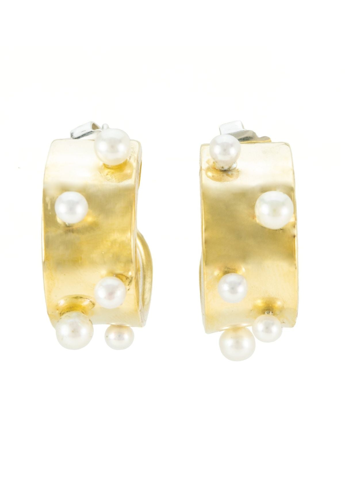 MARGARET ELLIS Pearl Joan Hoop Earring - Bronze