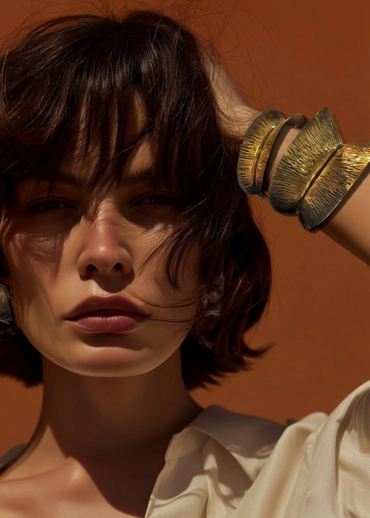 MARGARET ELLIS Wide Canyon Cuff Bracelet - Bronze