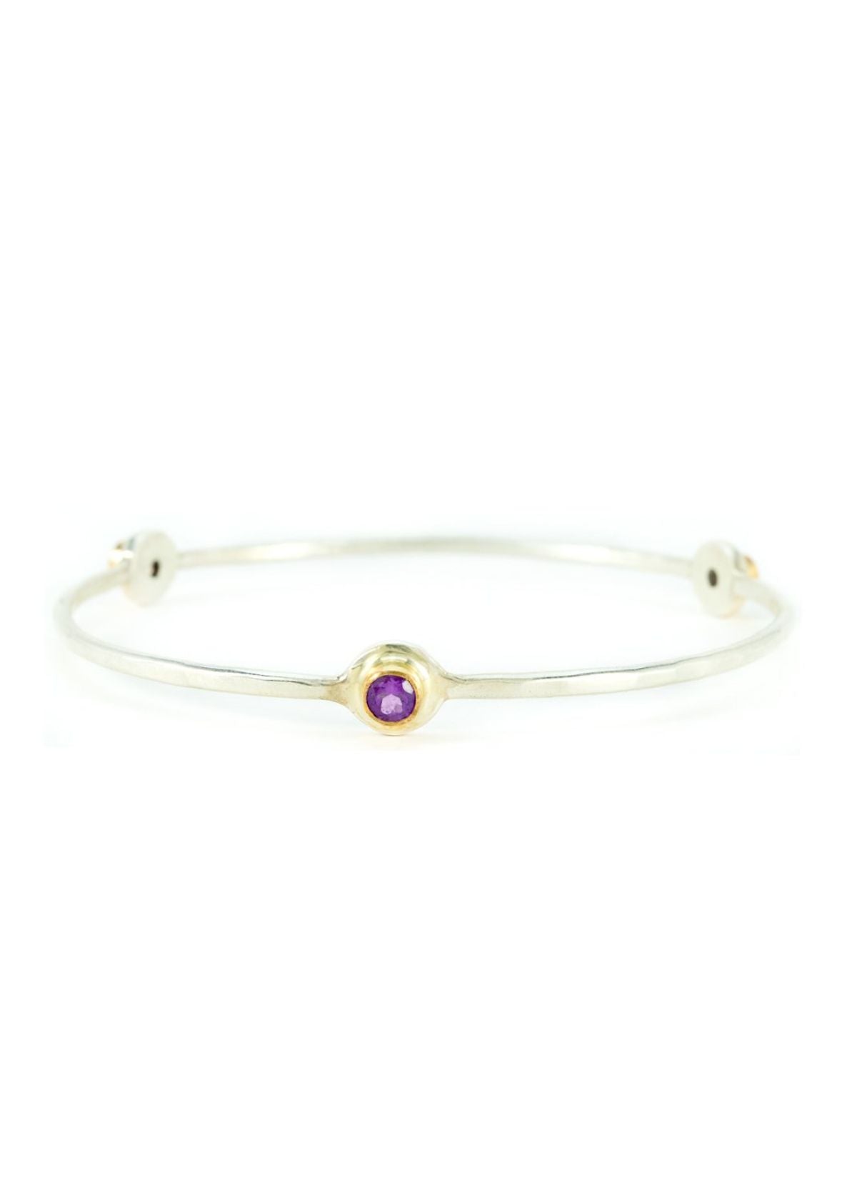 MARGARET ELLIS Three Stone Bangle Bracelet - Amethyst