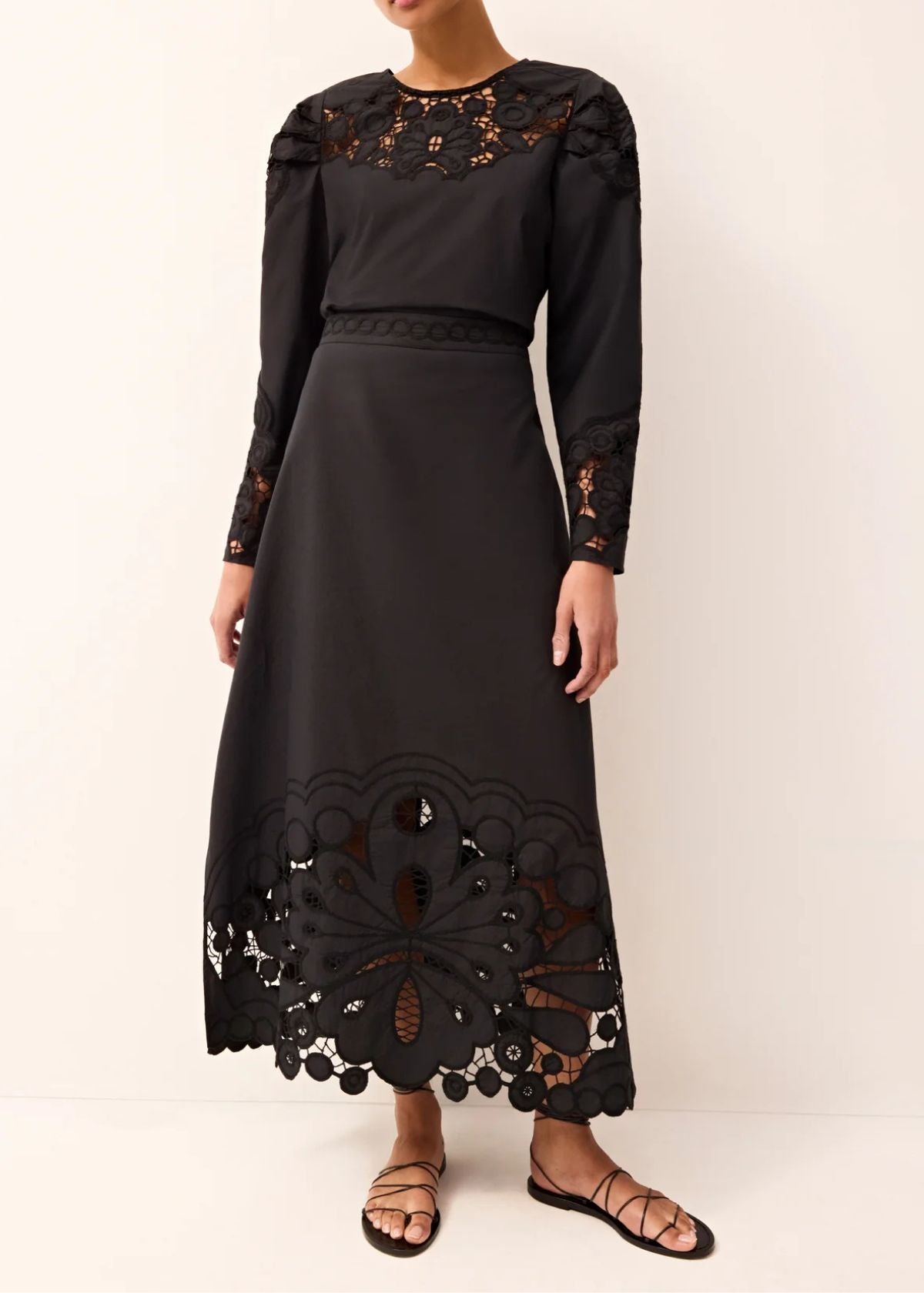 MARIE OLIVER Eugenia Midi Skirt - Black