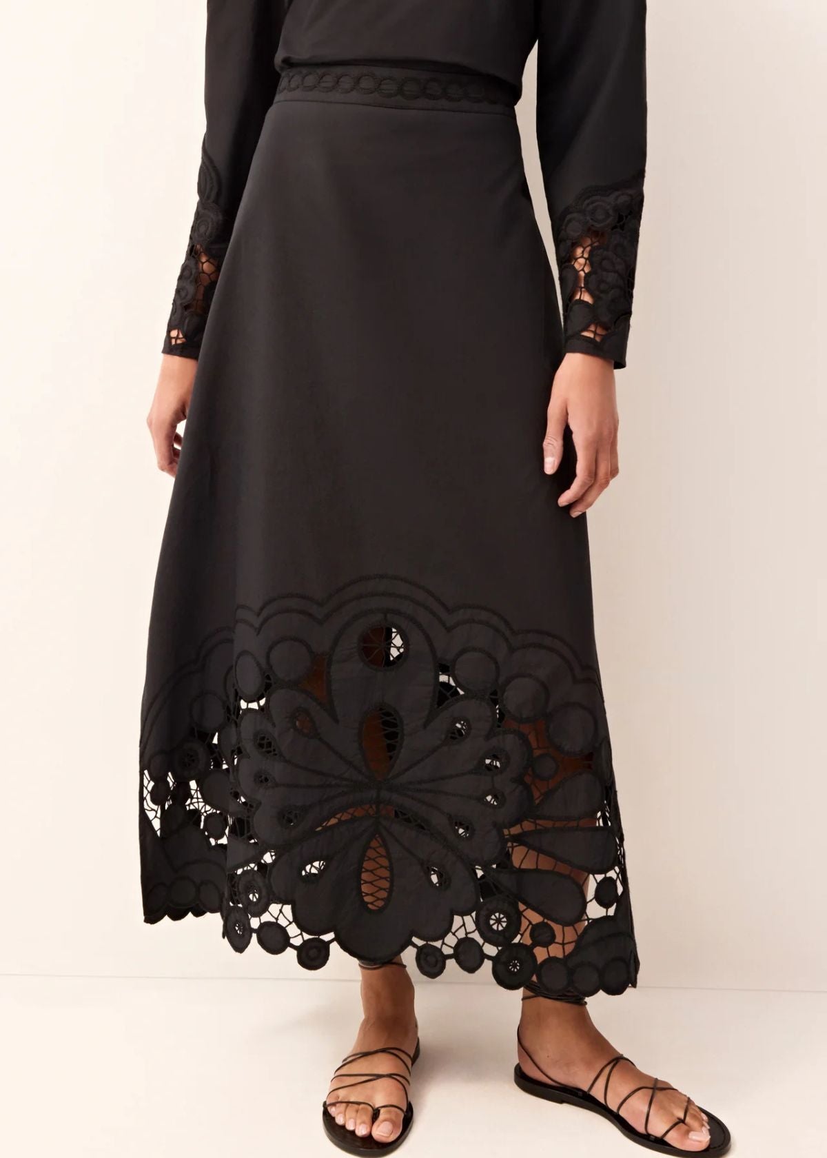 MARIE OLIVER Eugenia Midi Skirt - Black