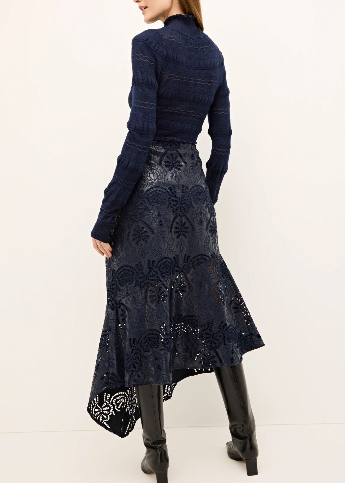 MARIE OLIVER Casey Midi Skirt - Naval