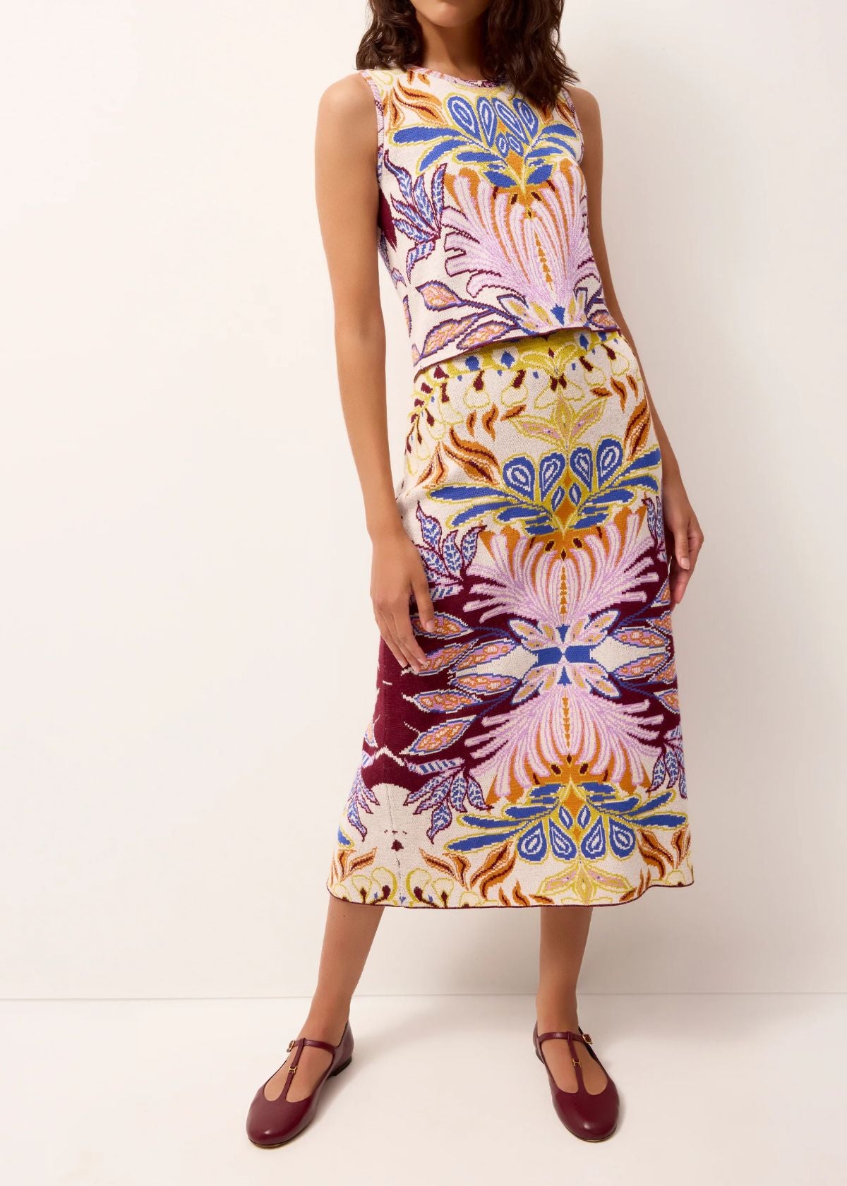MARIE OLIVER Janis Knit Midi Skirt - Hydrofleur