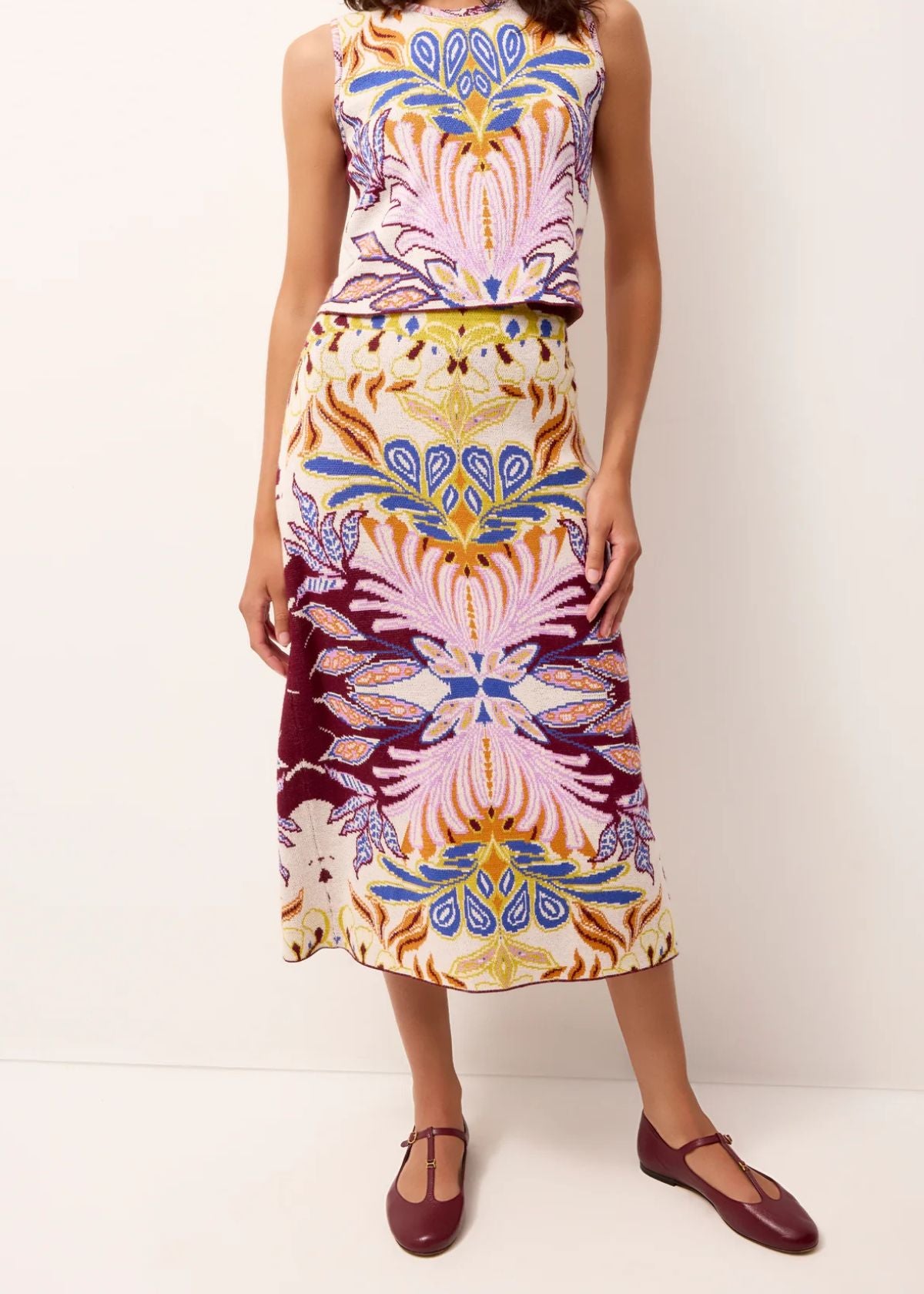 MARIE OLIVER Janis Knit Midi Skirt - Hydrofleur