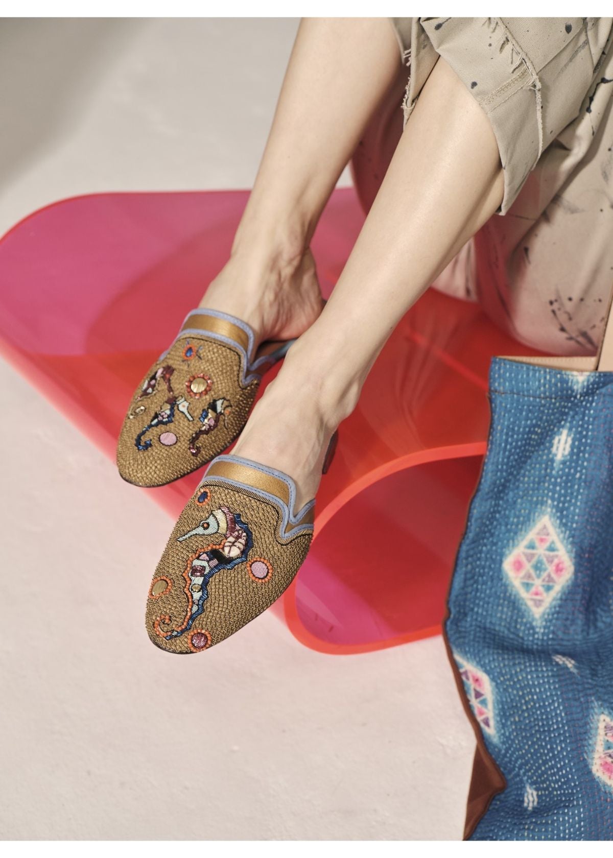 MEHER KAKALIA Hikkaduwa Slipper - Lovato Gold/Roof Afza