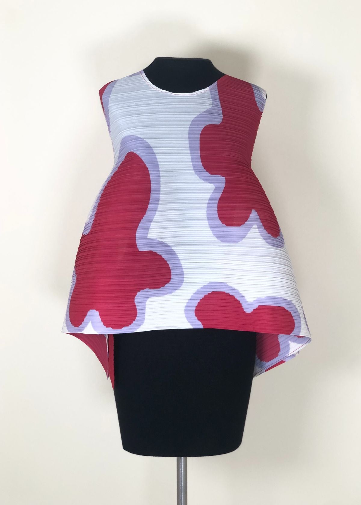 MEIMEIJ Sleeveless Plissé Print Top - Red Oyster Multi