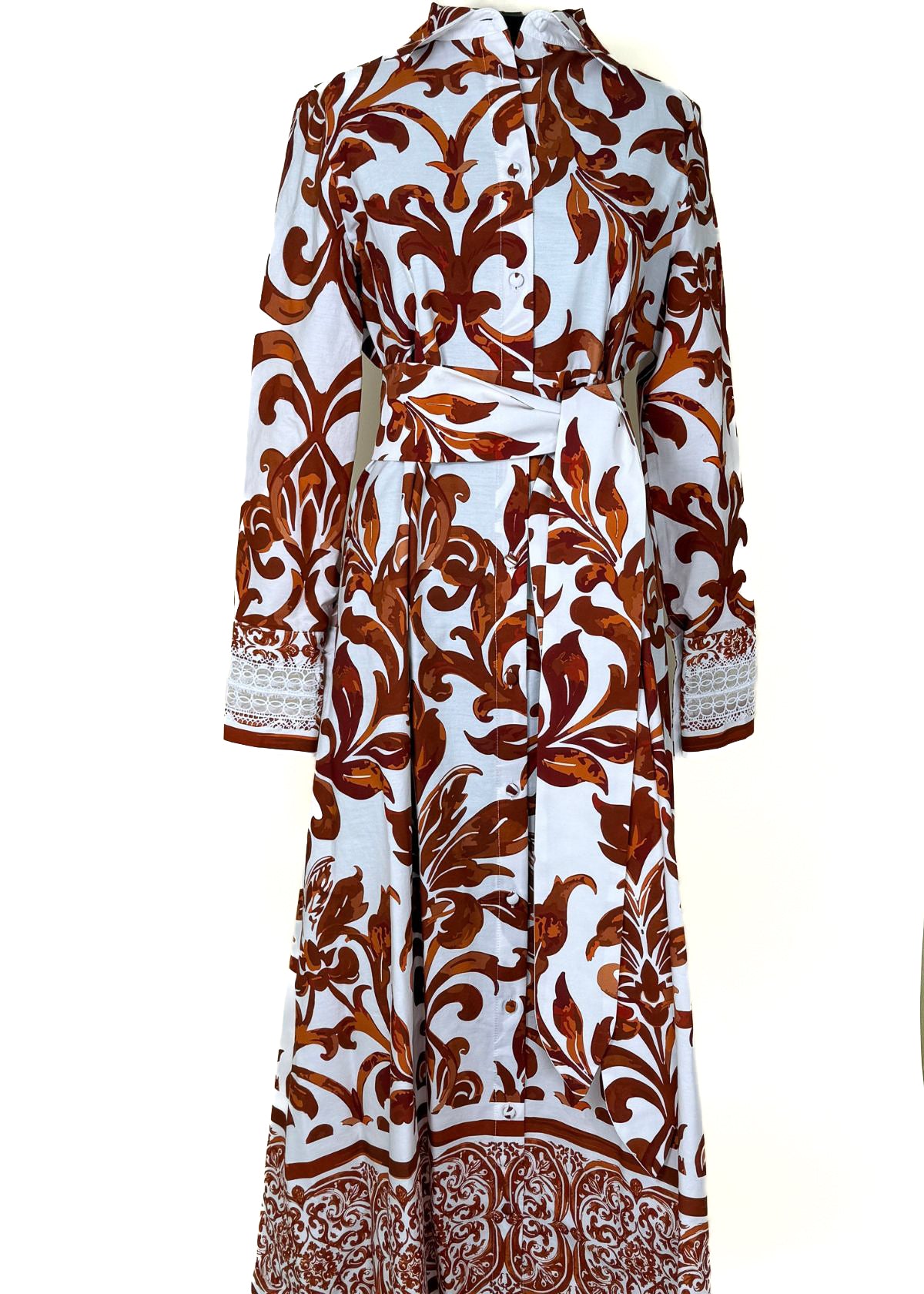 MILVA MI Print Shirt Dress - Sienna and White
