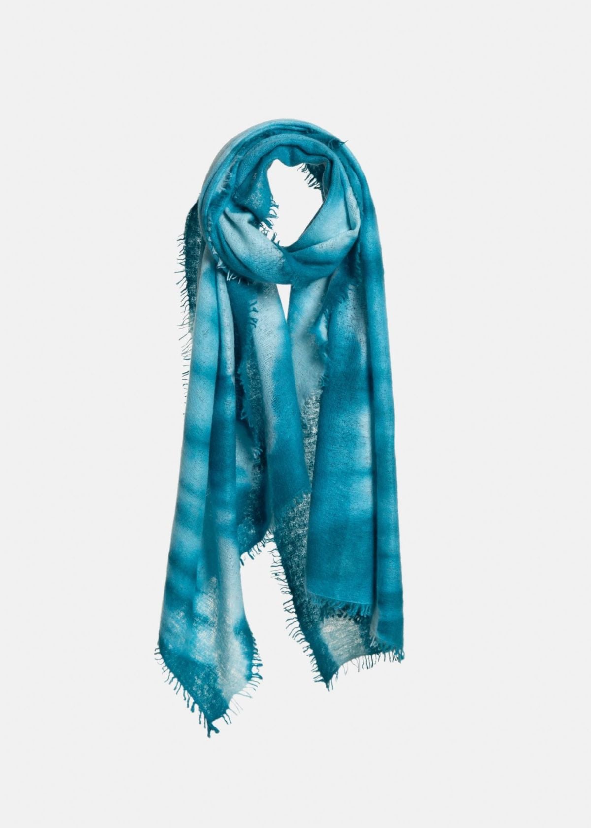 MIRROR IN THE SKY Lightweight Open Knitted Tie Dye Shawl - Bodywork & Morning Glory