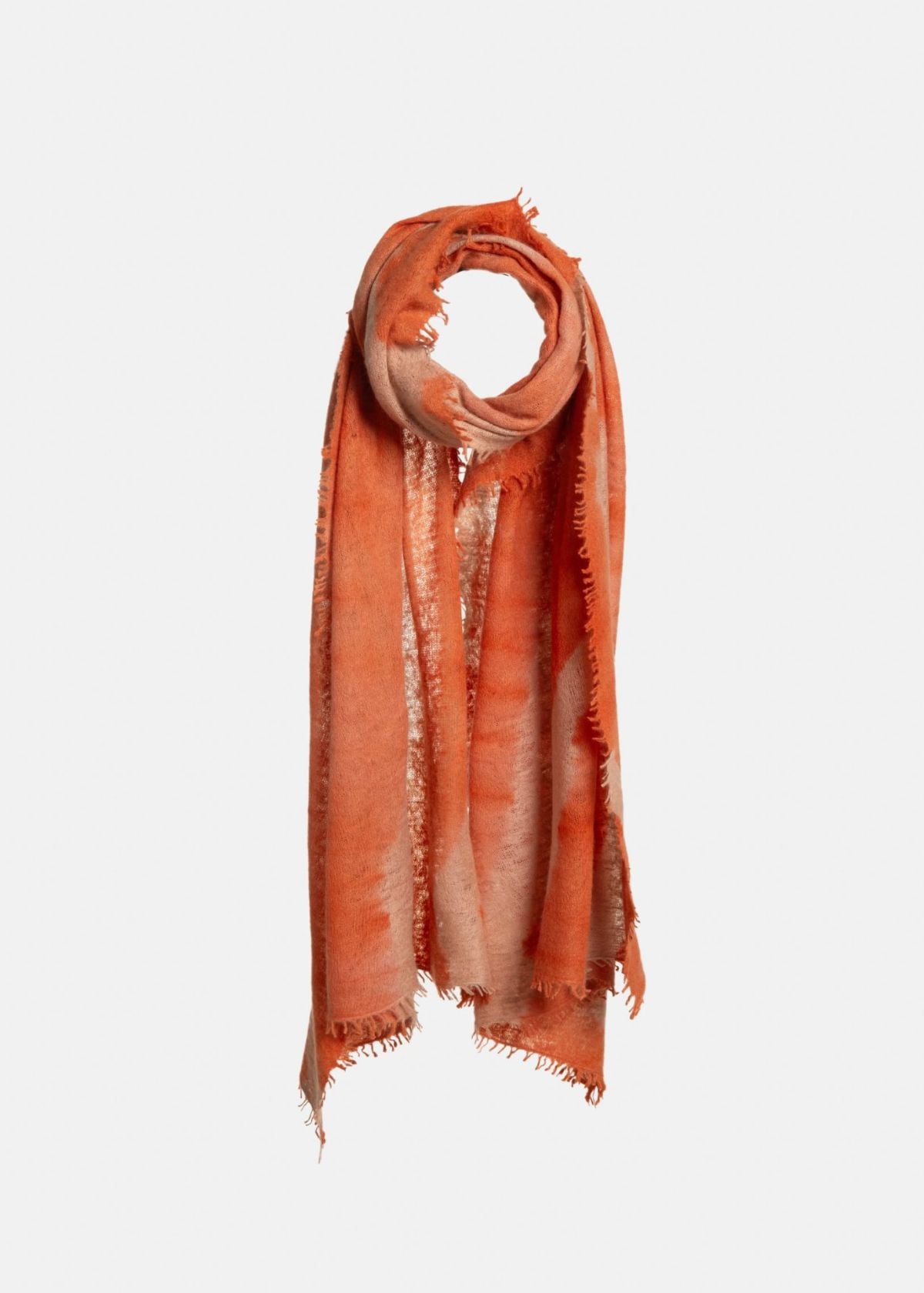 MIRROR IN THE SKY Lightweight Open Knitted Tie Dye Shawl - Hibiscus & Bulb