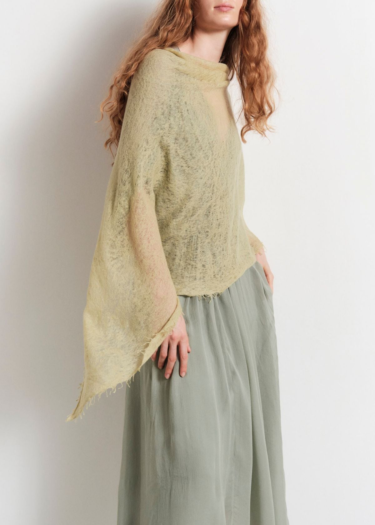 MIRROR IN THE SKY Semi Felted Poncho - Chrysalis