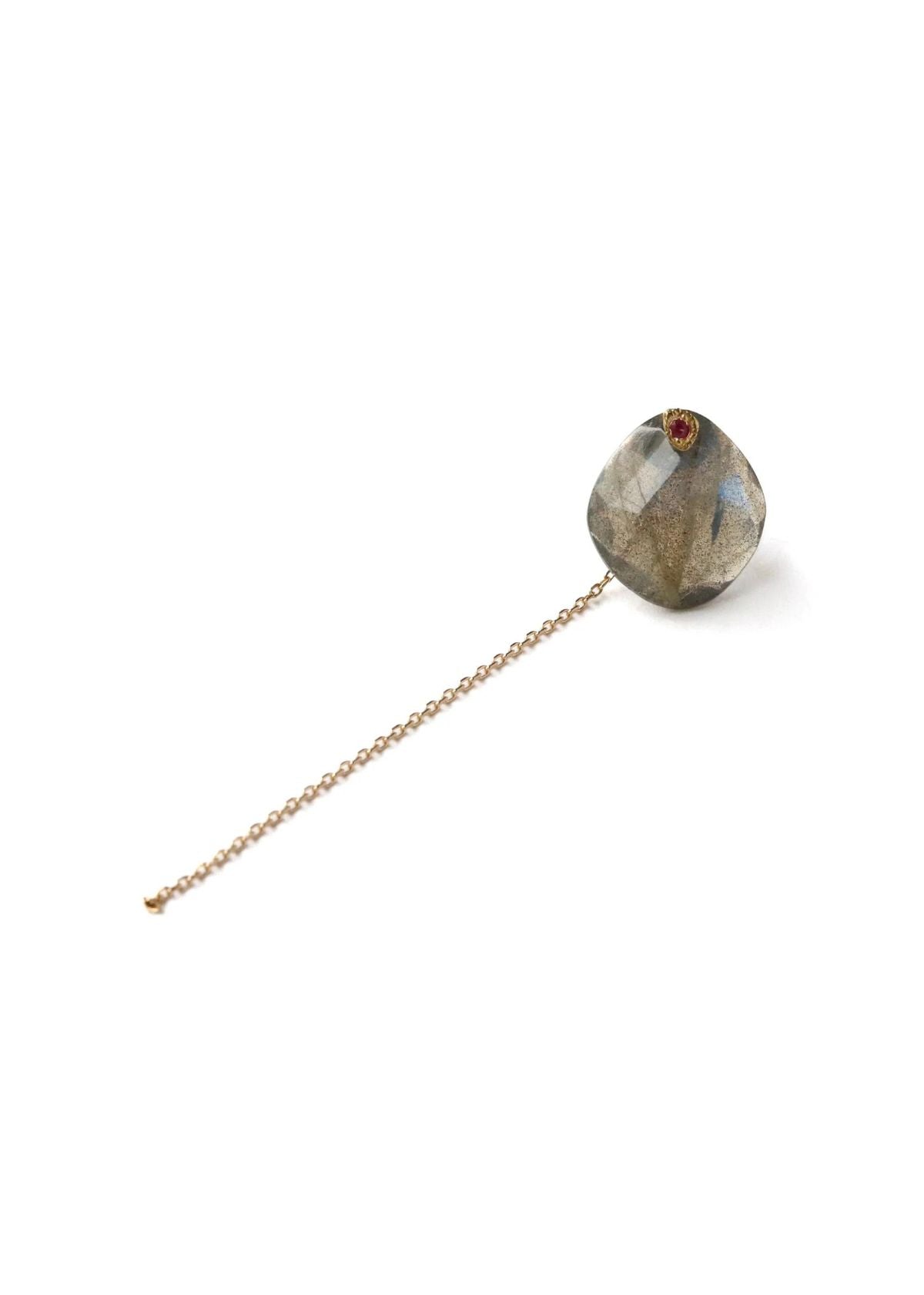 MONAKA Flat Pierced Earring - Labradorite