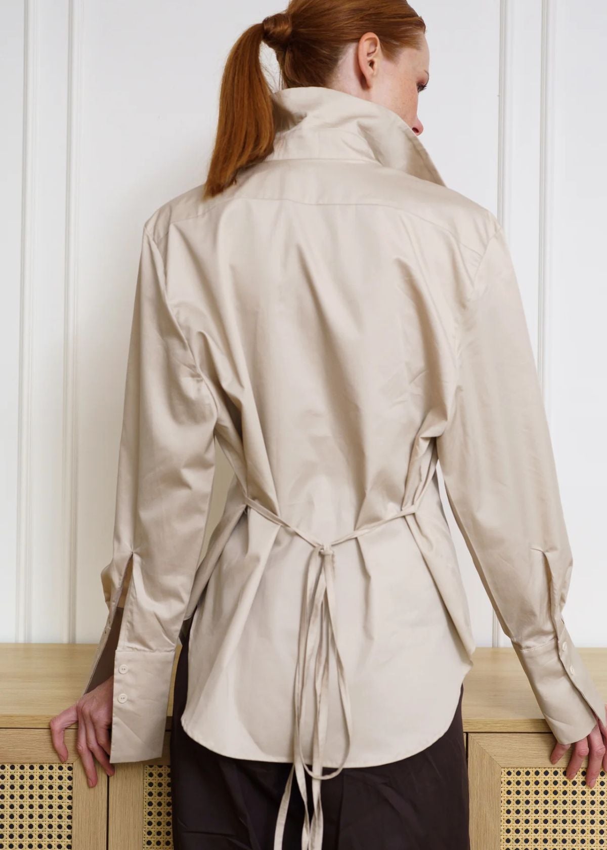 MONICA NERA Eva Top - Oat Beige