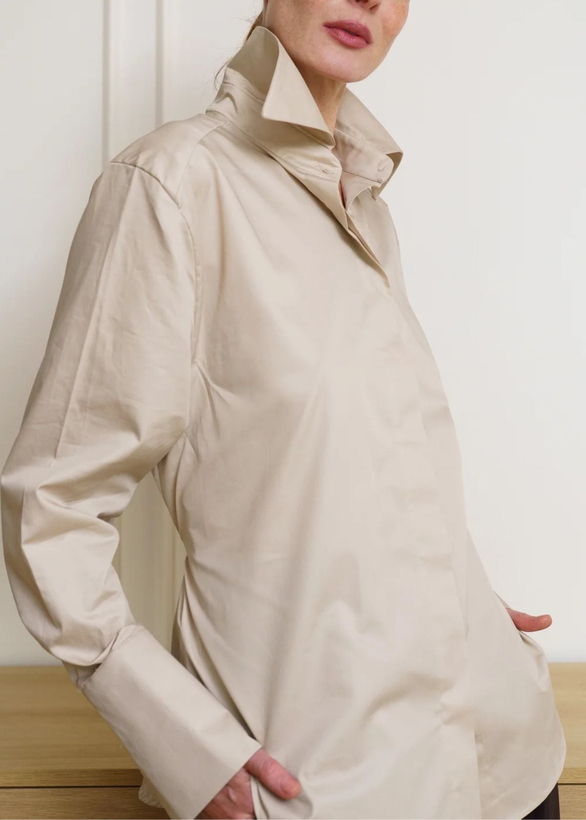 MONICA NERA Eva Top - Oat Beige