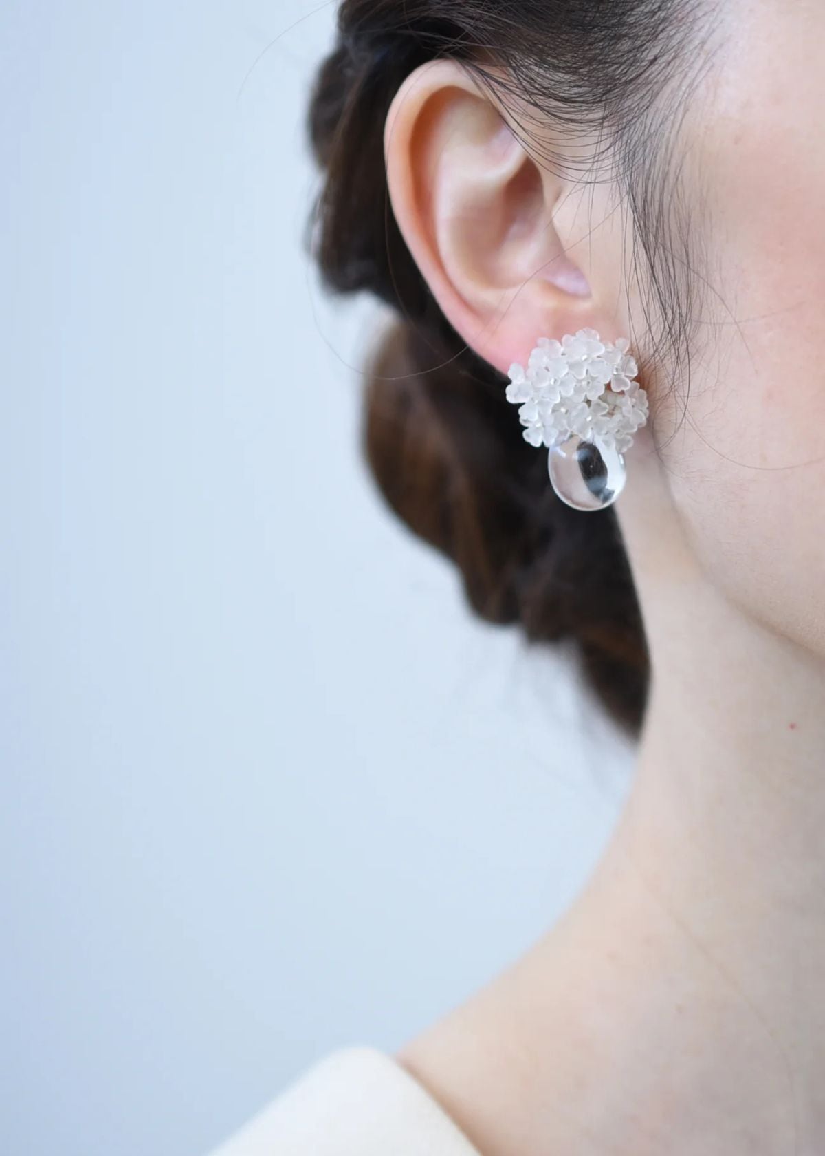 MONSHIRO Ajisai Drop Earring - White