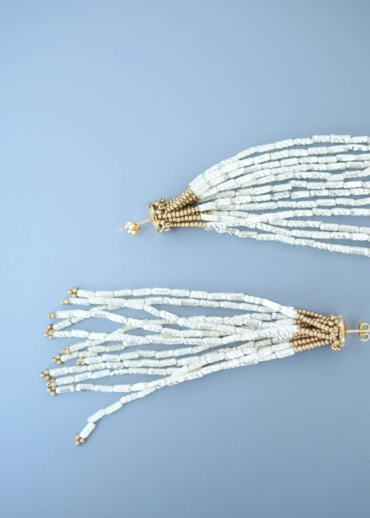 MONSHIRO Soufflé Glass Beads Fringe Earring