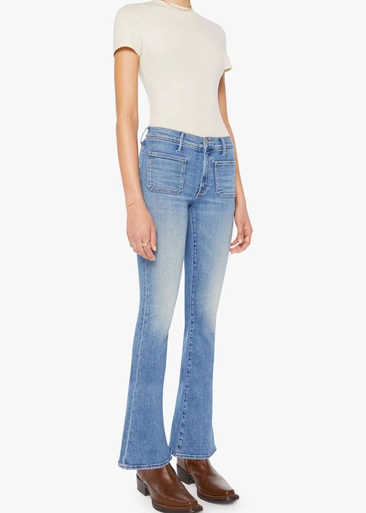 MOTHER The Patch Pocket Weekender Jean - Poppin' Wheelies