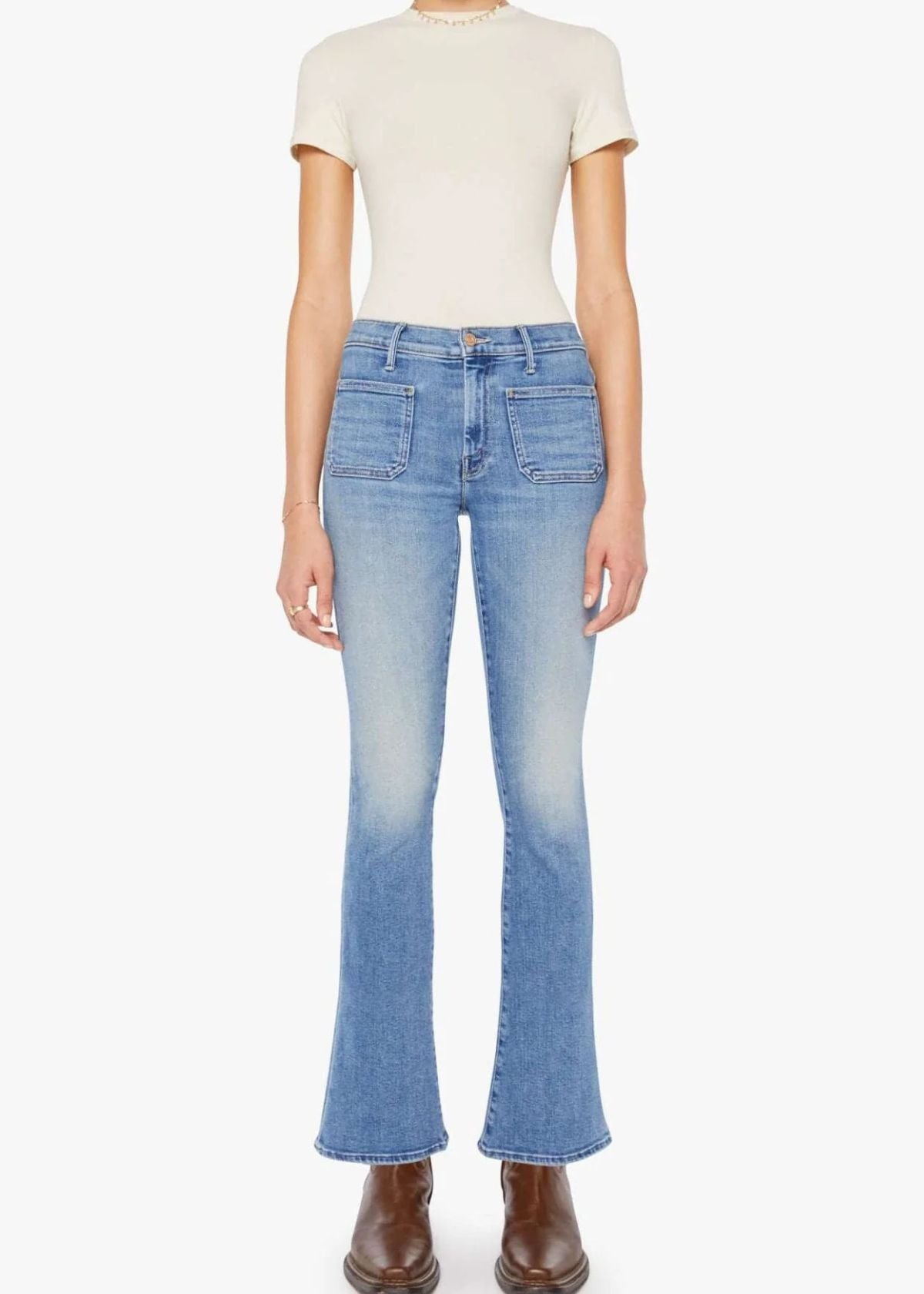 MOTHER The Patch Pocket Weekender Jean - Poppin' Wheelies