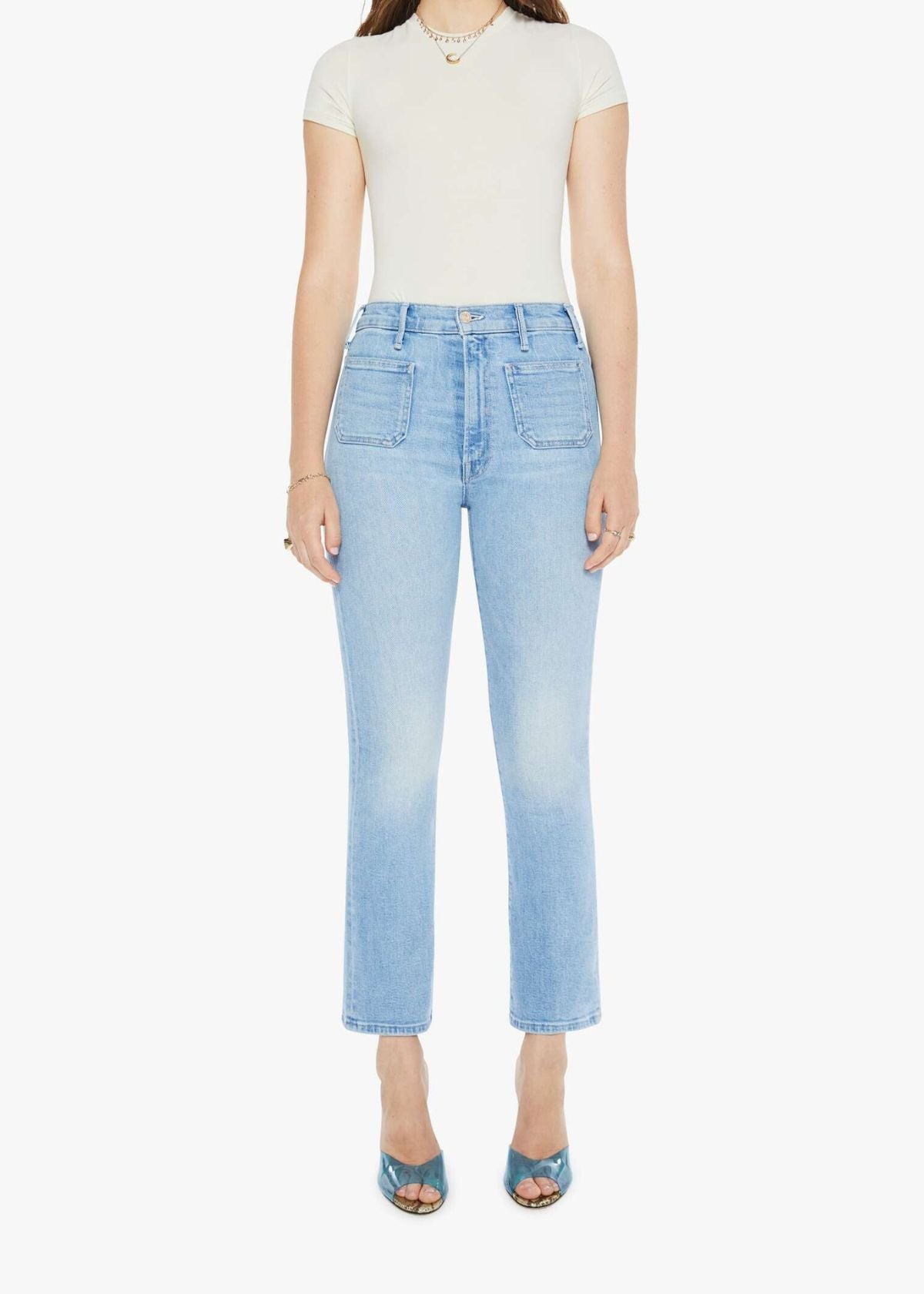 MOTHER Hustler Patch Pocket Ankle Jean - Tune in Tune out