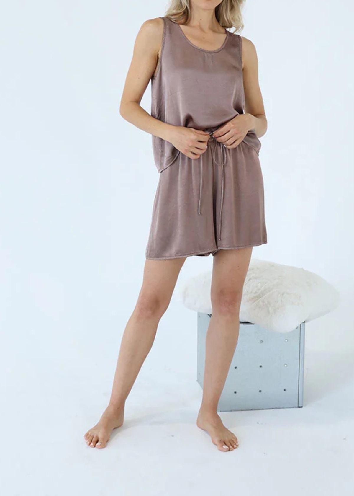 PJ HARLOW Marta Matte Satin Cami - Copper