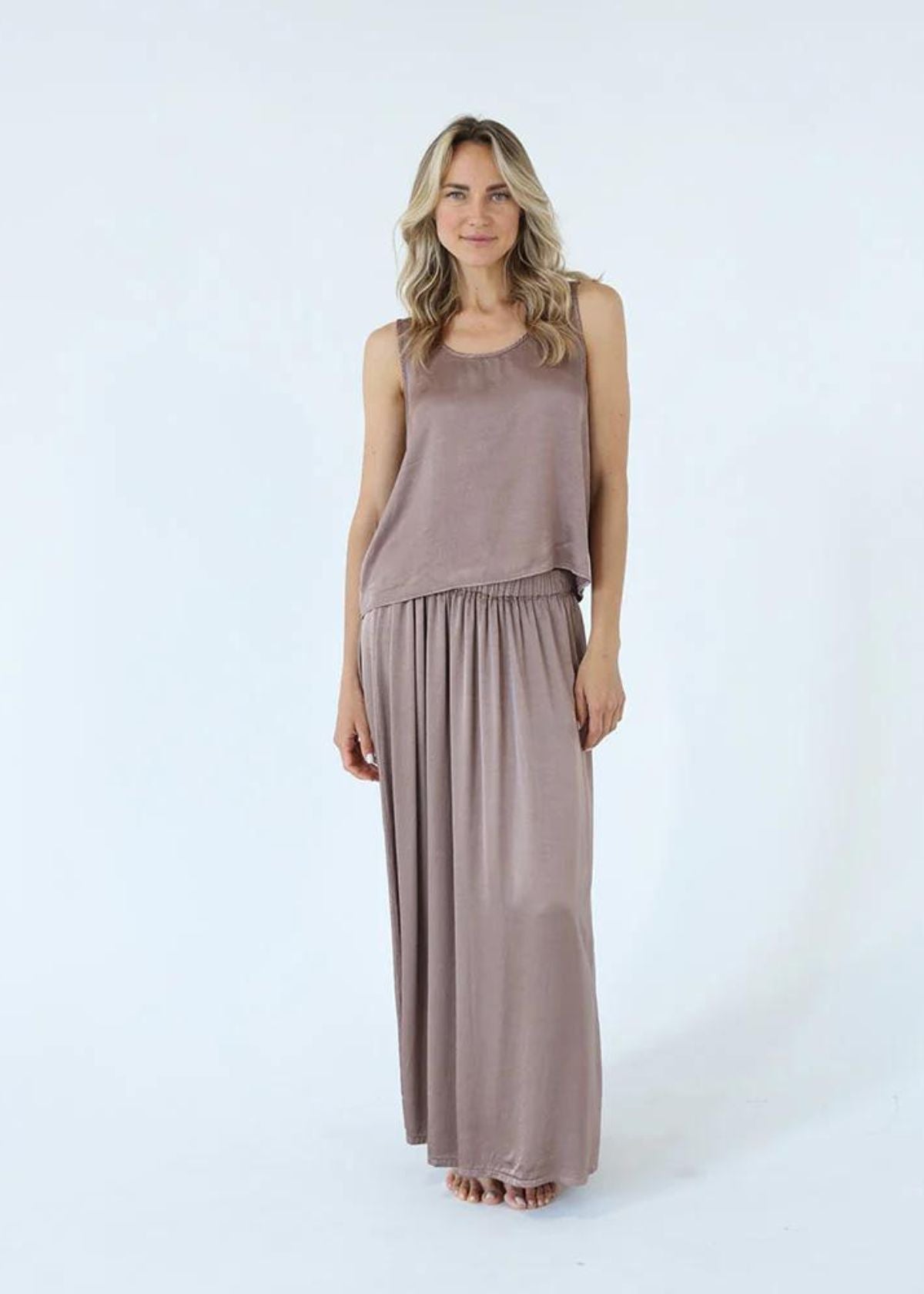 PJ HARLOW Bella Maxi Satin Dress/Skirt - Copper