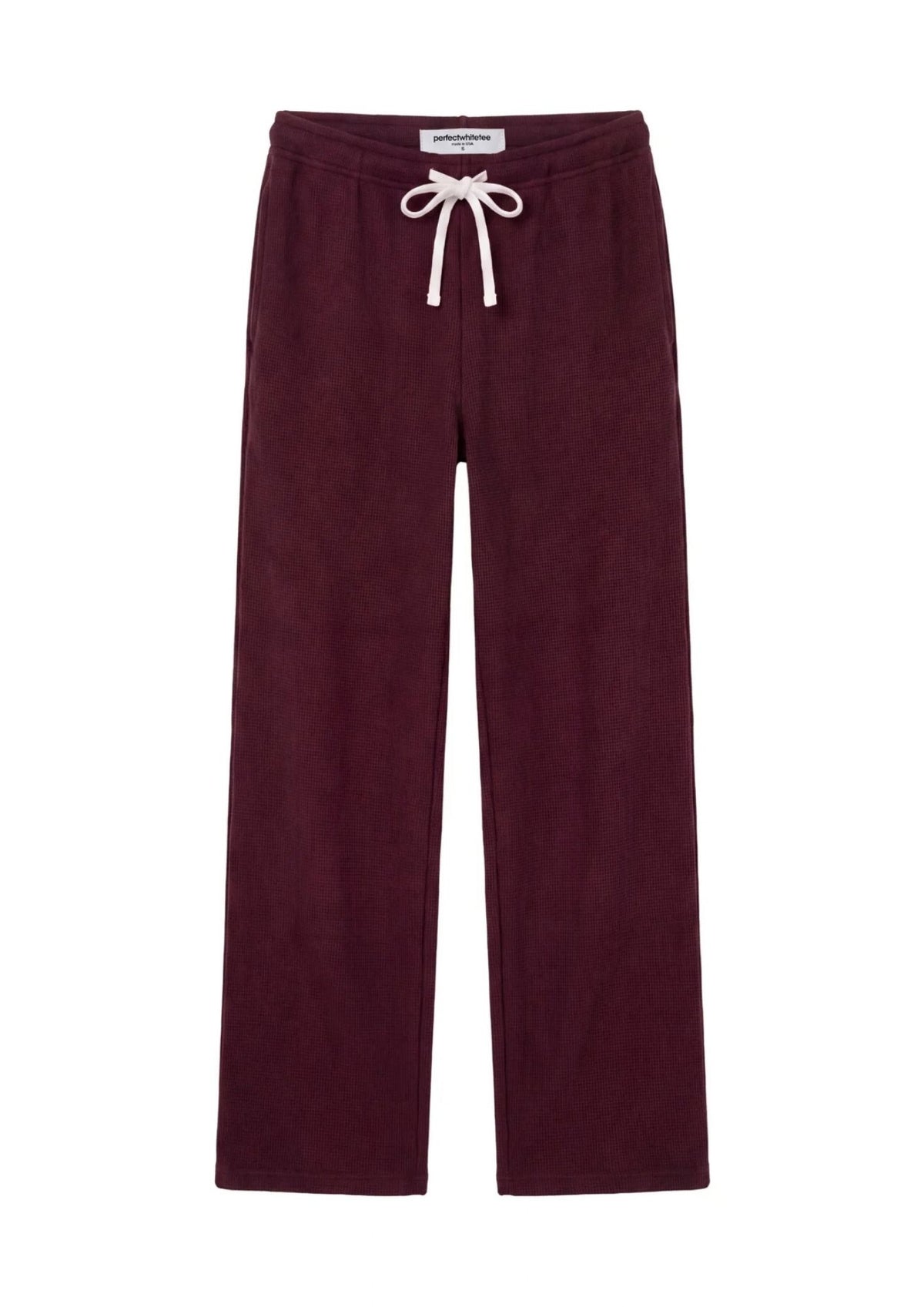 PERFECT WHITE TEE Zadie Waffle Knit Pull On Pant with Pockets - Cherry Lacquer