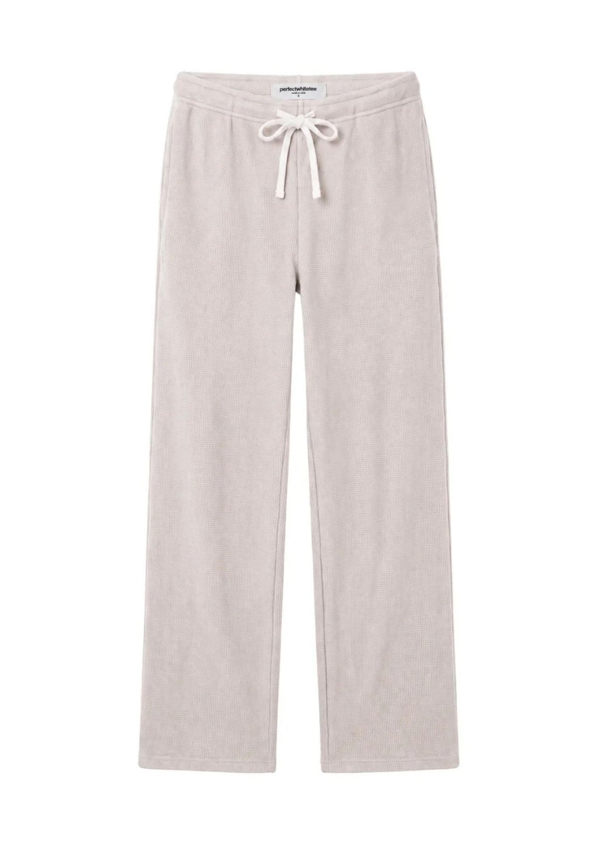 PERFECT WHITE TEE Zadie Waffle Knit Pull On Pant with Pockets - Oatmeal