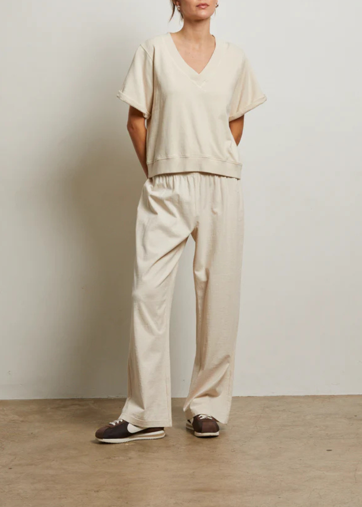 PERFECT WHITE TEE Briggs French Terry Sweatshirt - Sugar