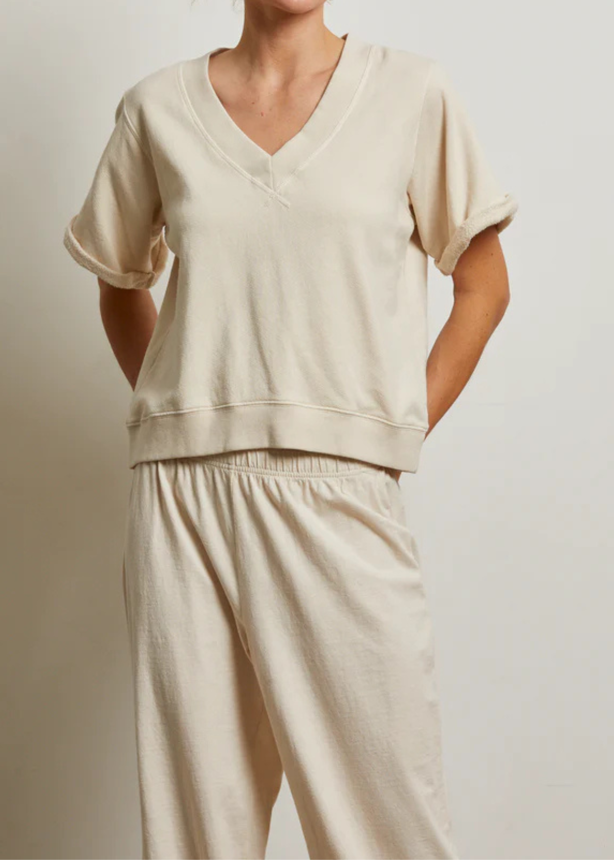 PERFECT WHITE TEE Briggs French Terry Sweatshirt - Sugar