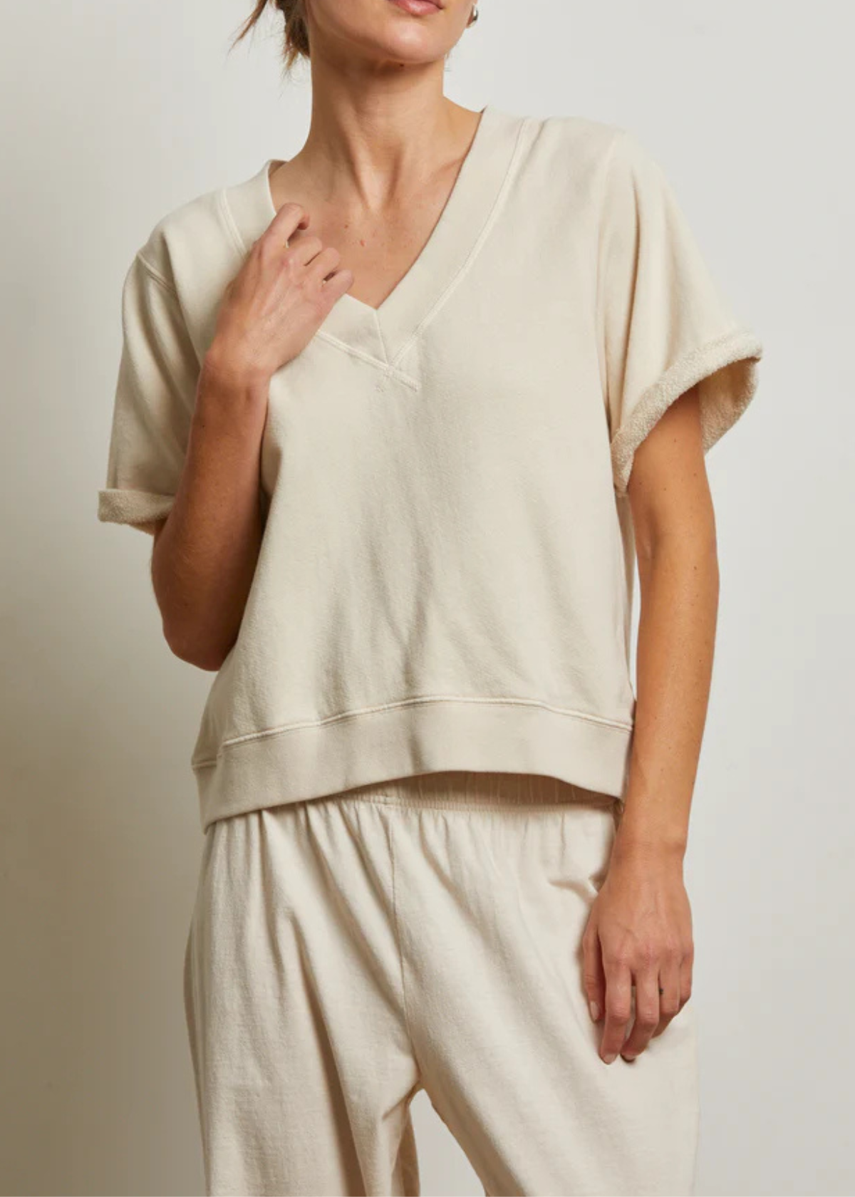 PERFECT WHITE TEE Briggs French Terry Sweatshirt - Sugar