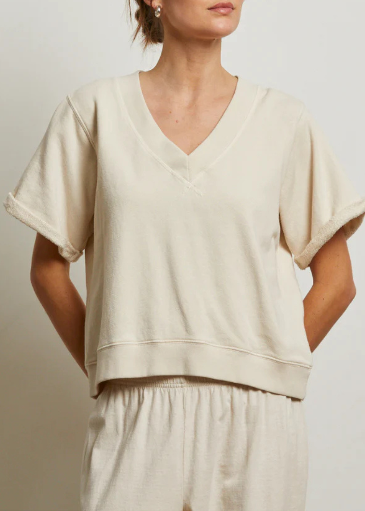 PERFECT WHITE TEE Briggs French Terry Sweatshirt - Sugar