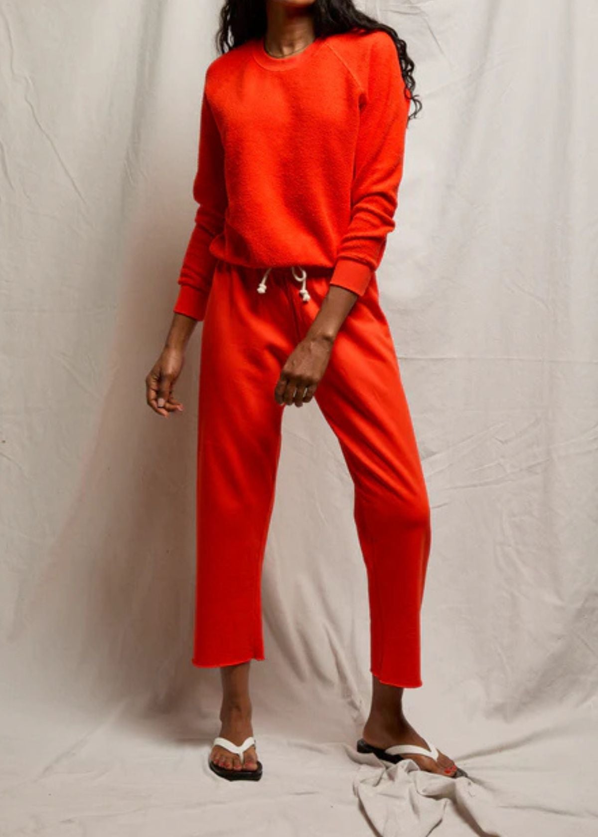 PERFECT WHITE TEE Ziggie Inside Out Fleece Sweatshirt - Tomato