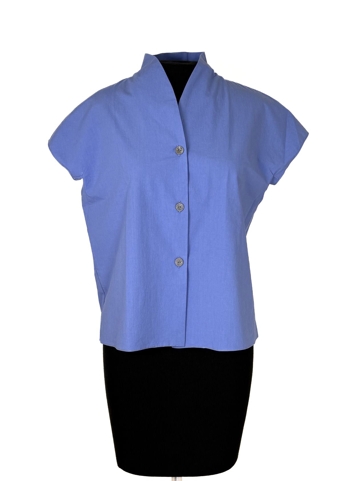 PETER COHEN Rosie Cotton Broadcloth Top - Guy Blue