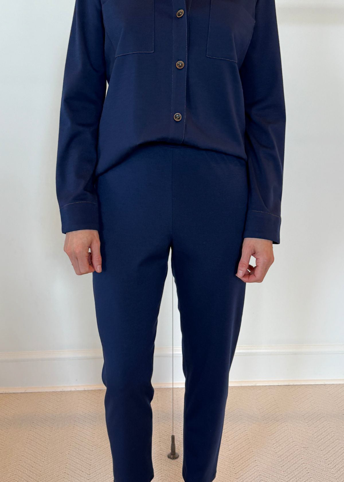 PETER COHEN Wool Knit Jersey Pedal Pant - Blue