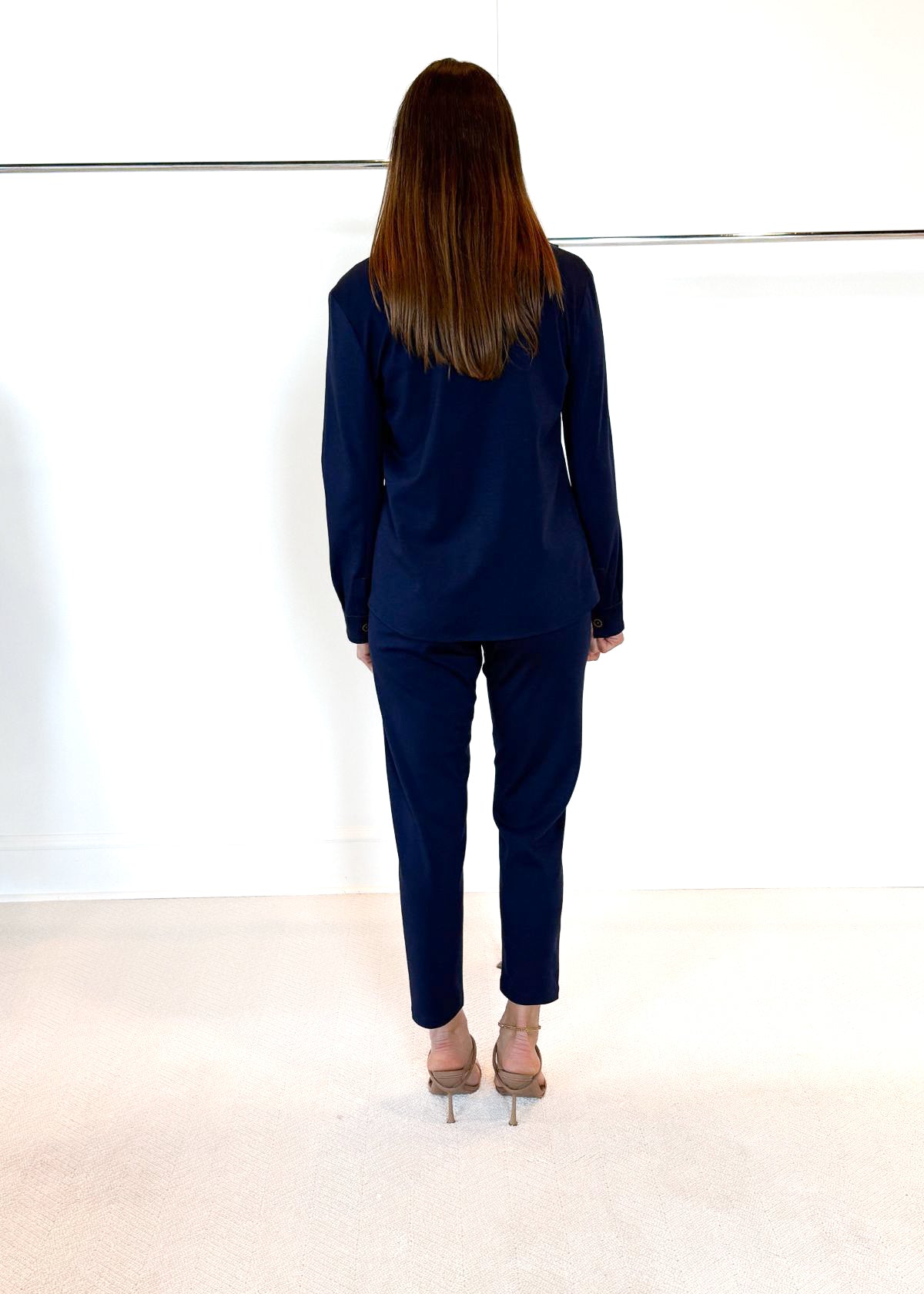 PETER COHEN Wool Knit Jersey Pedal Pant - Blue