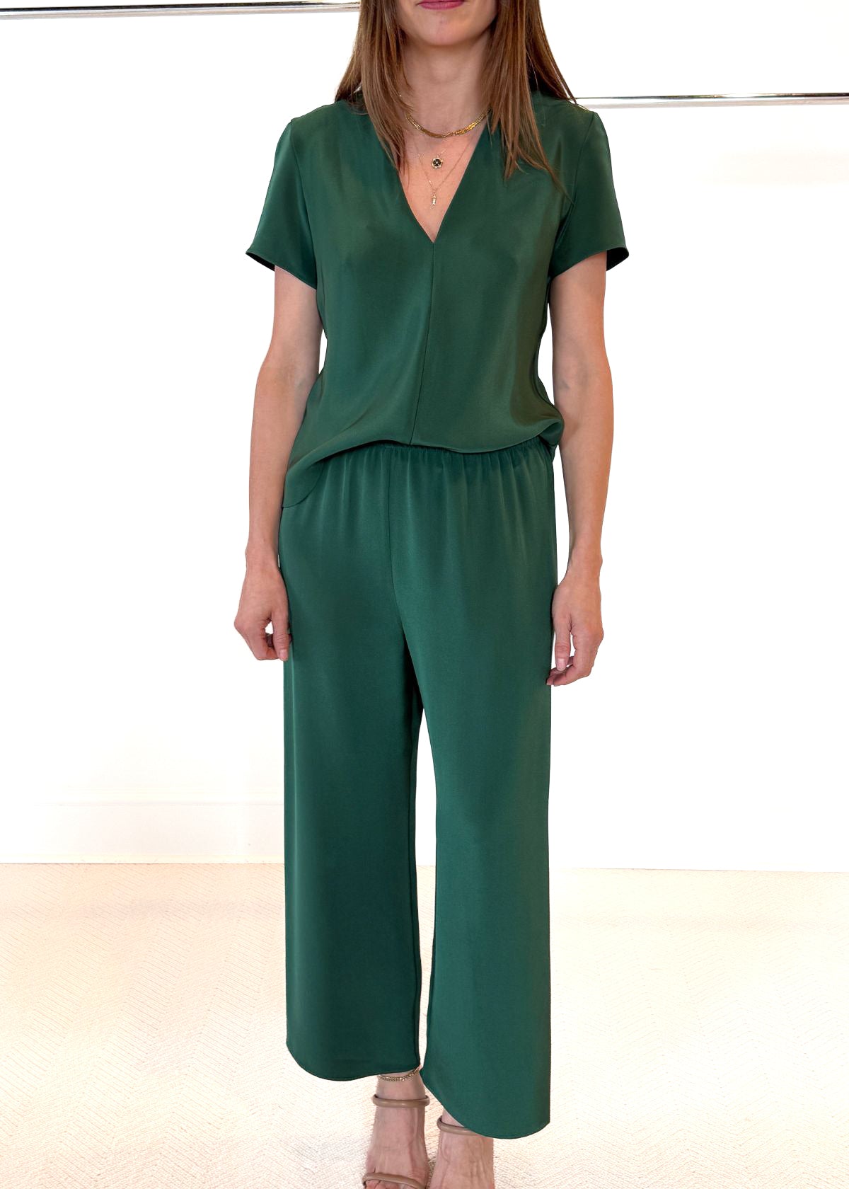 PETER COHEN Cropped Pull-On Pant - Emerald