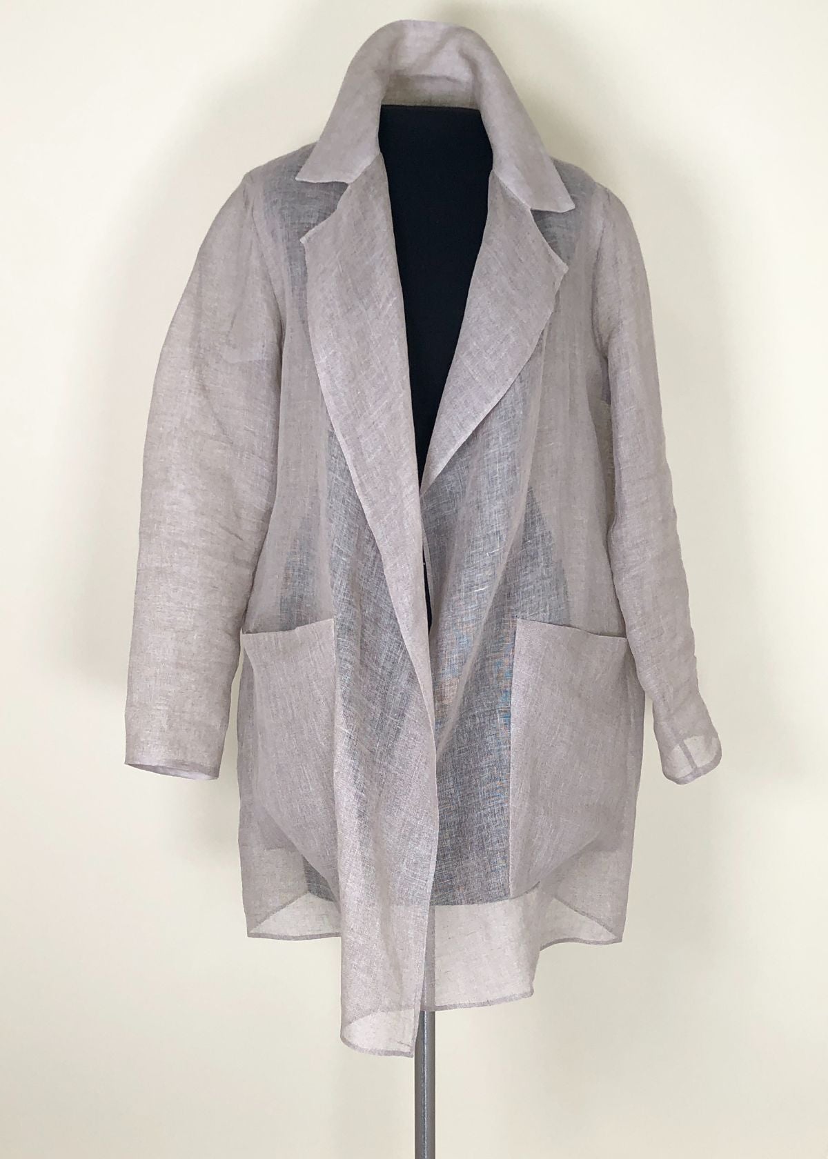 PETER COHEN Costa Linen Gauze Coat - Raffia
