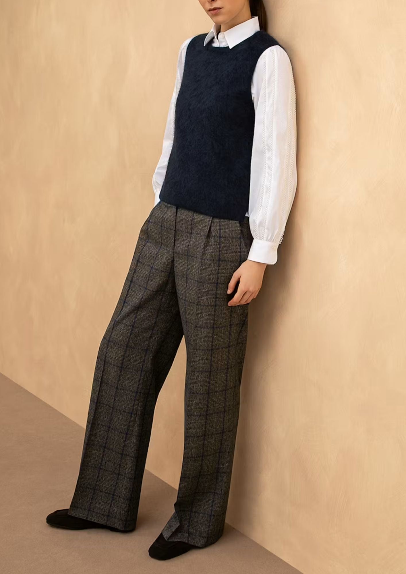 PUROTATTO Wide Leg Pant - Grey/Blue