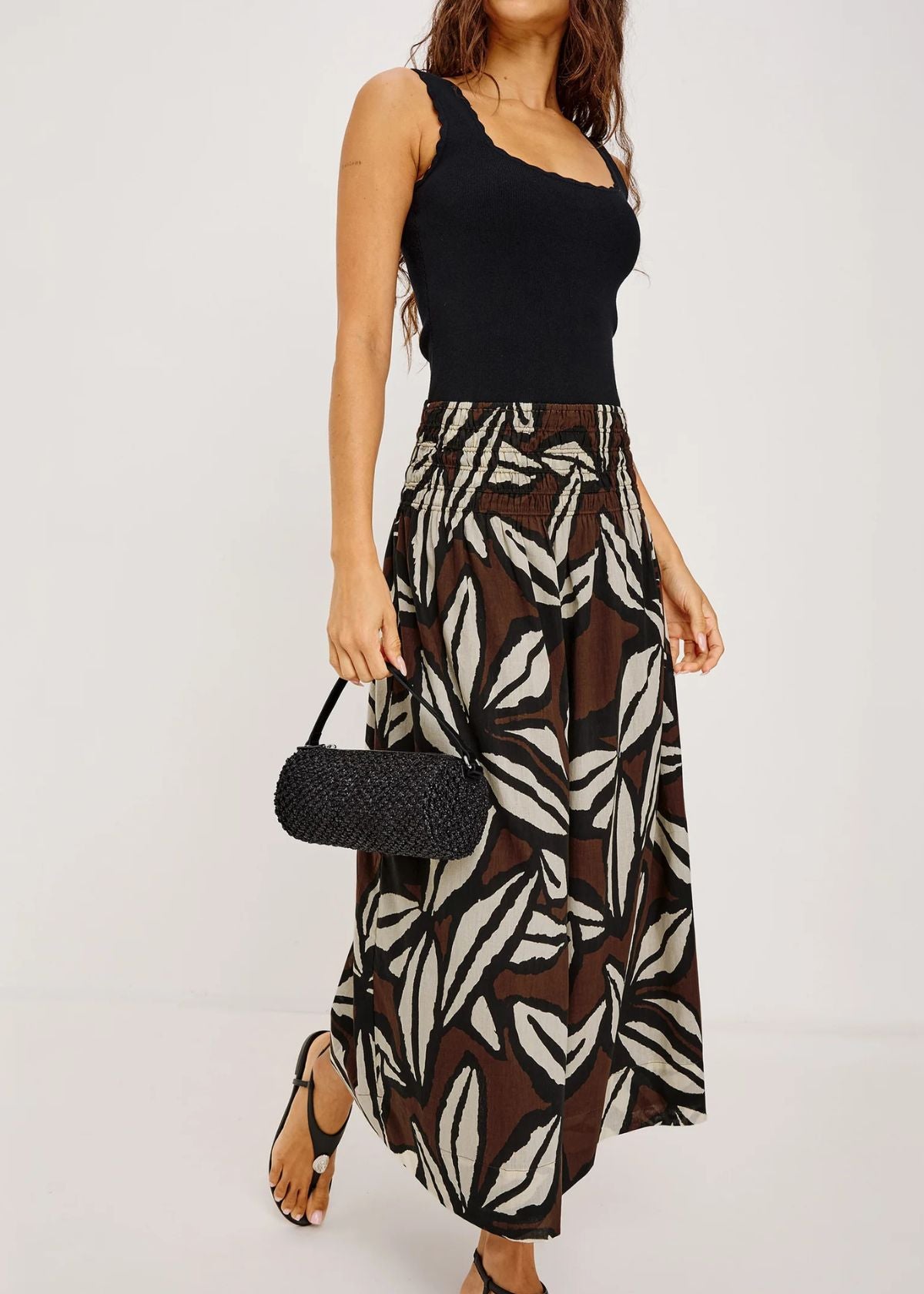 RAILS Alessa Midi Skirt - Cocoa Floral