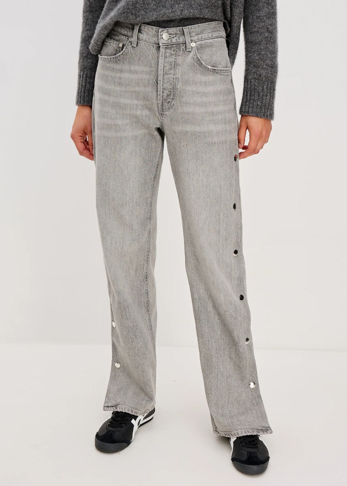 RAILS Del Mar Boyfriend Jean - Stone Grey Studded