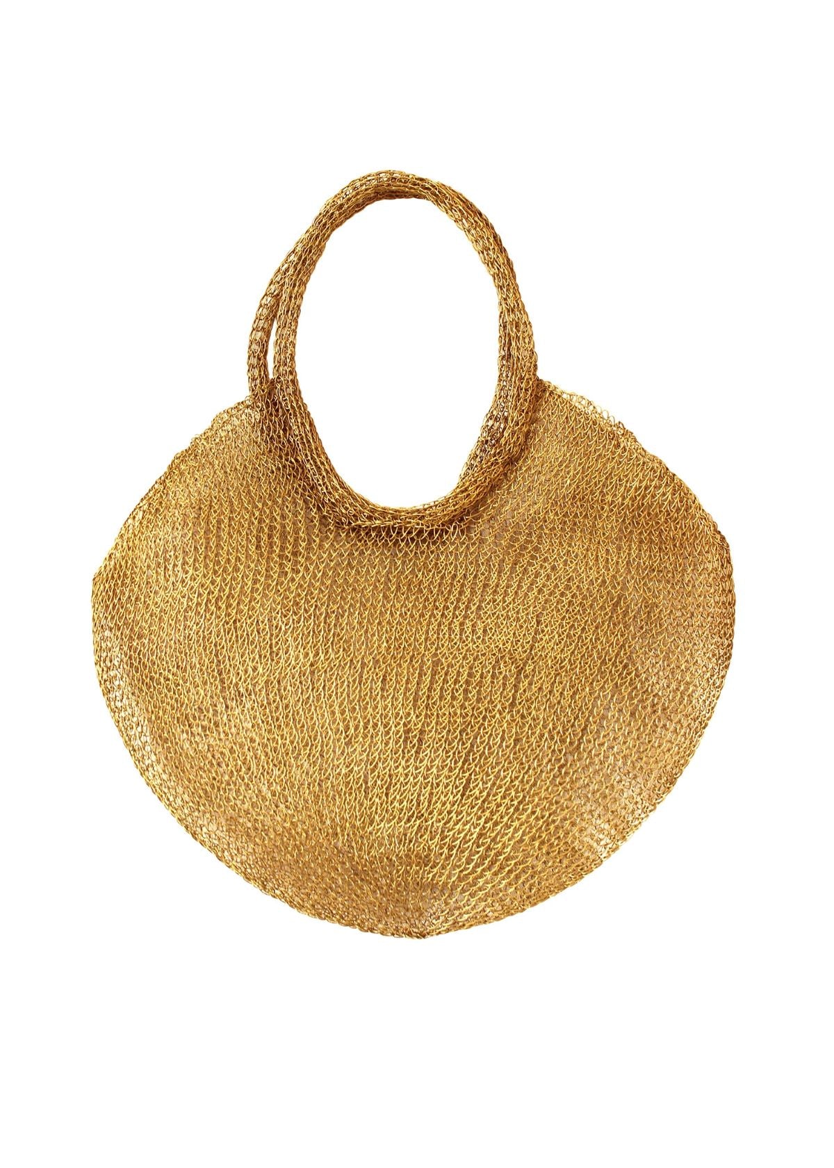 BRUNNA CO. SOL Mesh Wire Tote Handbag - Dark Gold