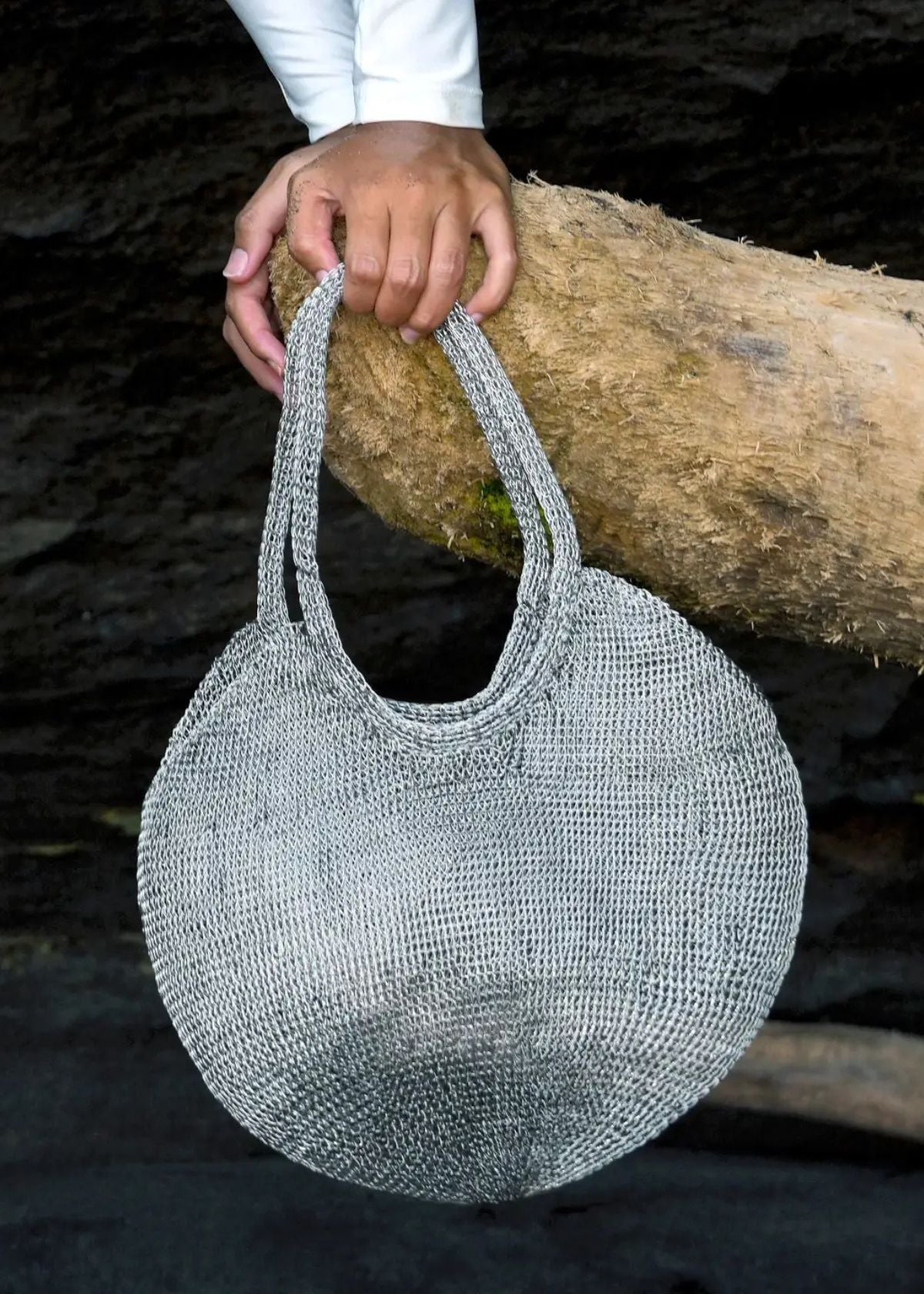 BRUNNA CO. SOL Wire Tote Handbag - Silver